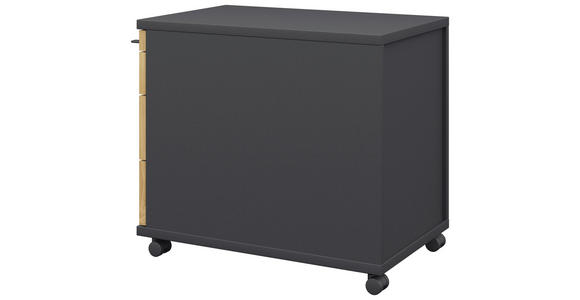 ROLLCONTAINER Anthrazit, Hickory - Anthrazit/Hickory, Design, Holzwerkstoff/Kunststoff (42,7/54,4/60cm) - Moderano
