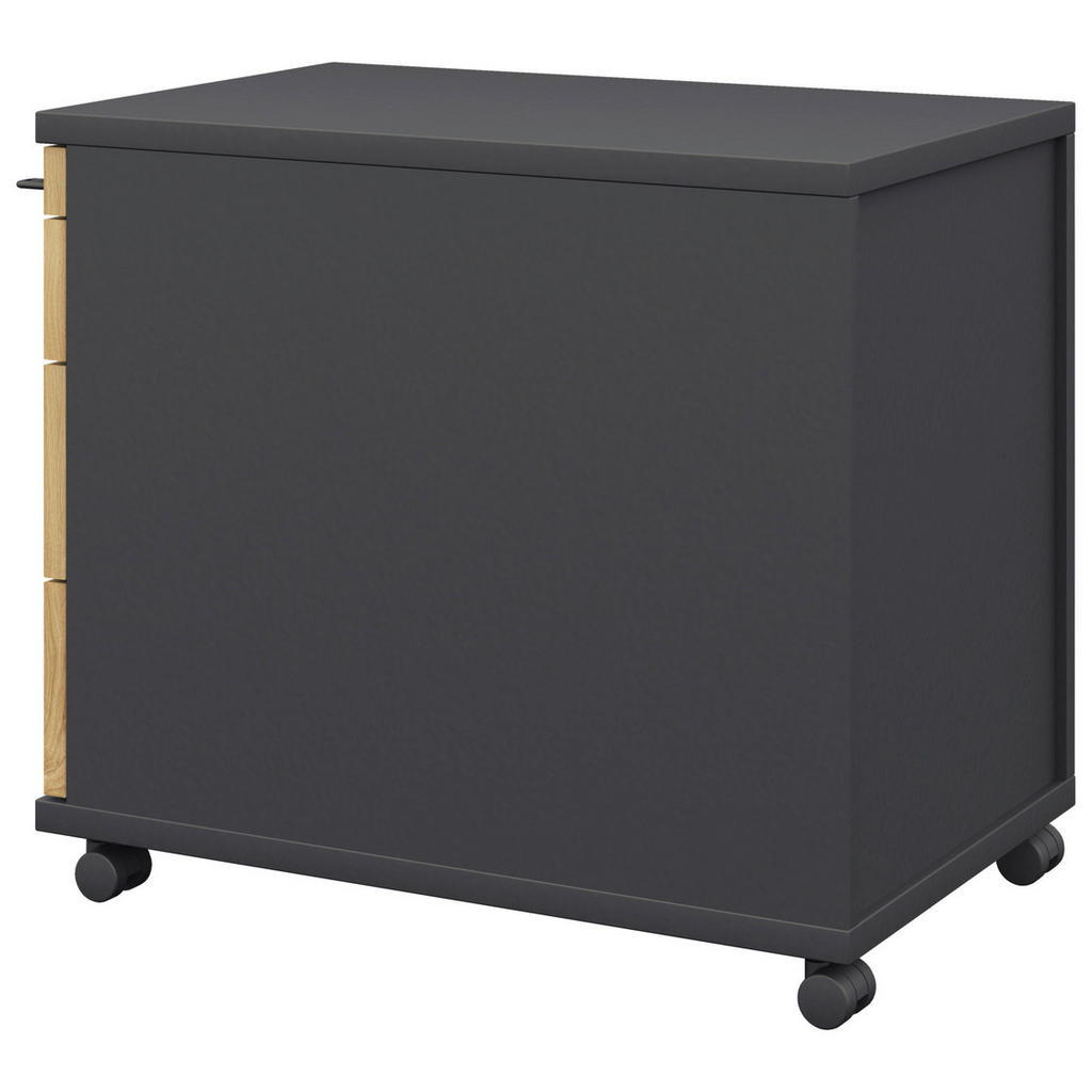 Thumbnail - Moderano Rollcontainer, Anthrazit, Hickory, Metall, 4 Schubladen, 42.7x54.4x60 cm, Goldenes M, Made in Germany, Typenaus...