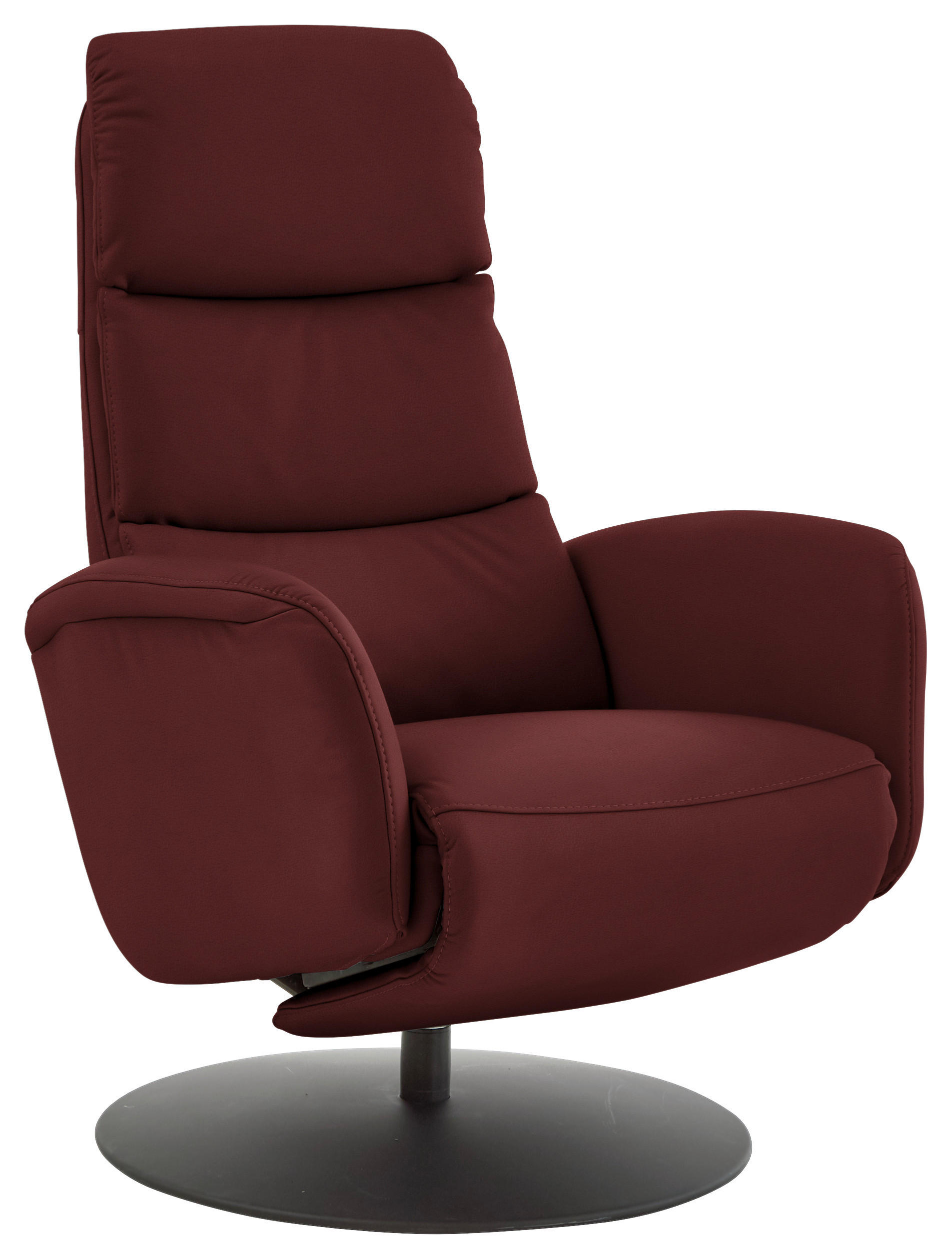 RELAXSESSEL in Leder Brombeere  - Brombeere/Schwarz, Design, Leder/Metall (76/108/86cm) - Dieter Knoll