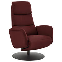 RELAXSESSEL in Leder Brombeere  - Brombeere/Schwarz, Design, Leder/Metall (76/108/86cm) - Dieter Knoll