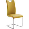 SCHWINGSTUHL  in Edelstahl Lederlook  - Edelstahlfarben/Gelb, Design, Textil/Metall (42/103/55cm) - Novel