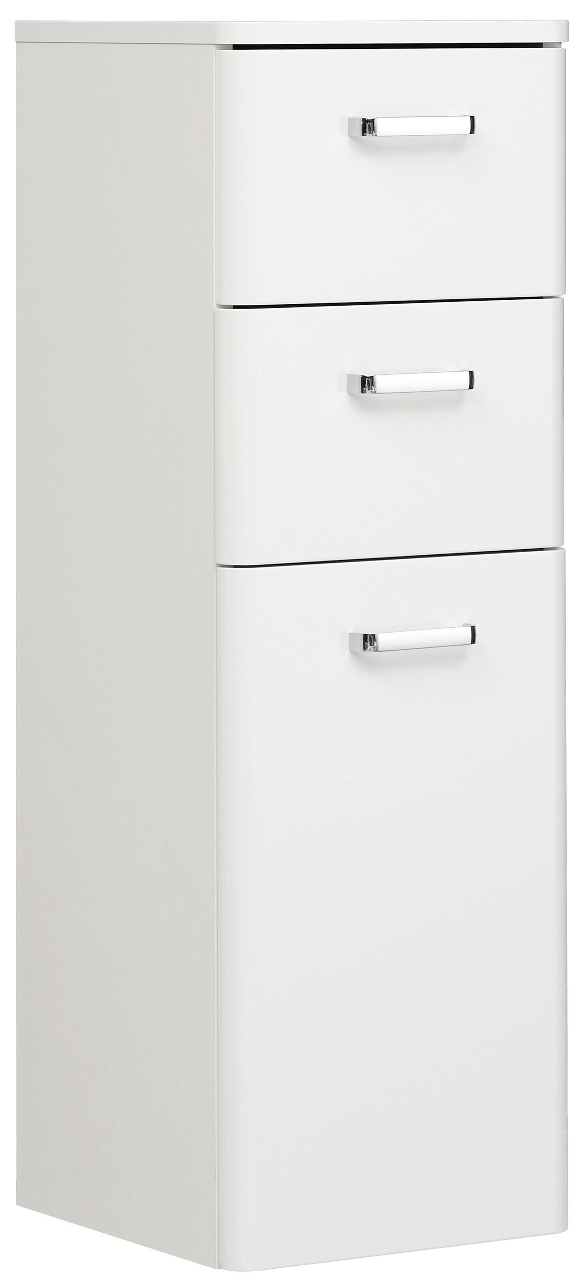 MIDISCHRANK 30/90,5/33 cm  - Chromfarben/Weiß Hochglanz, KONVENTIONELL, Glas/Holzwerkstoff (30/90,5/33cm) - Pelipal