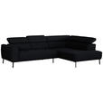 ECKSOFA in Chenille Anthrazit  280/205 cm  - Anthrazit/Schwarz, Design, Textil/Metall (280/205cm) - Xora