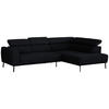 ECKSOFA in Chenille Anthrazit  - Anthrazit/Schwarz, Design, Textil/Metall (280/205cm) - Xora