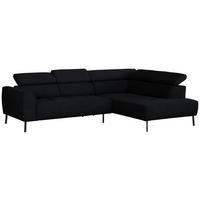 ECKSOFA in Chenille Anthrazit  - Anthrazit/Schwarz, Design, Textil/Metall (280/205cm) - Xora