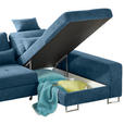 ECKSOFA in Flachgewebe Blau  - Blau, Design, Textil/Metall (260/188cm) - Hom`in