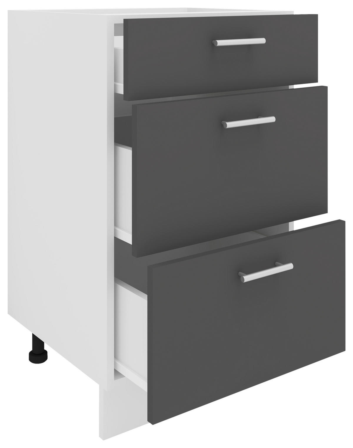 BÄNKSKÅP 50/82/46 cm  i vit  - vit/aluminiumfärg, Klassisk, metall/trämaterial (50/82/46cm) - MID.YOU