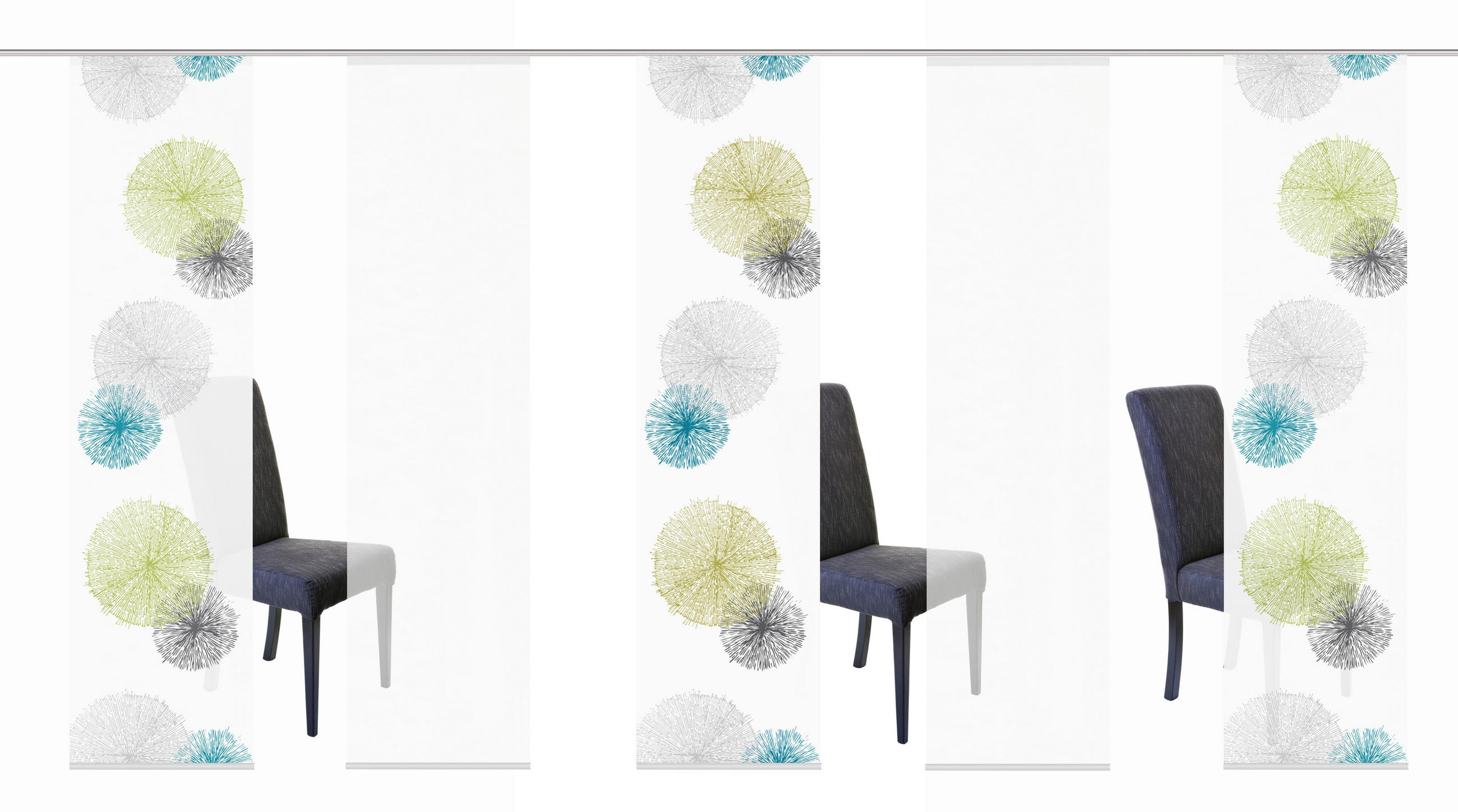 FLÄCHENVORHANG RAWLINS, 5-TLG.  5 Stück  blickdicht   60/245 cm  - Grün, Basics, Textil (60/245cm)