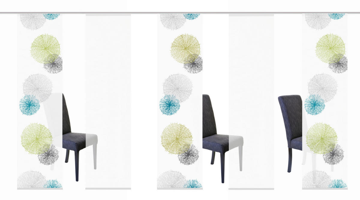 FLÄCHENVORHANG RAWLINS, 5-TLG.  5 Stück  blickdicht   60/245 cm  - Grün, Basics, Textil (60/245cm)