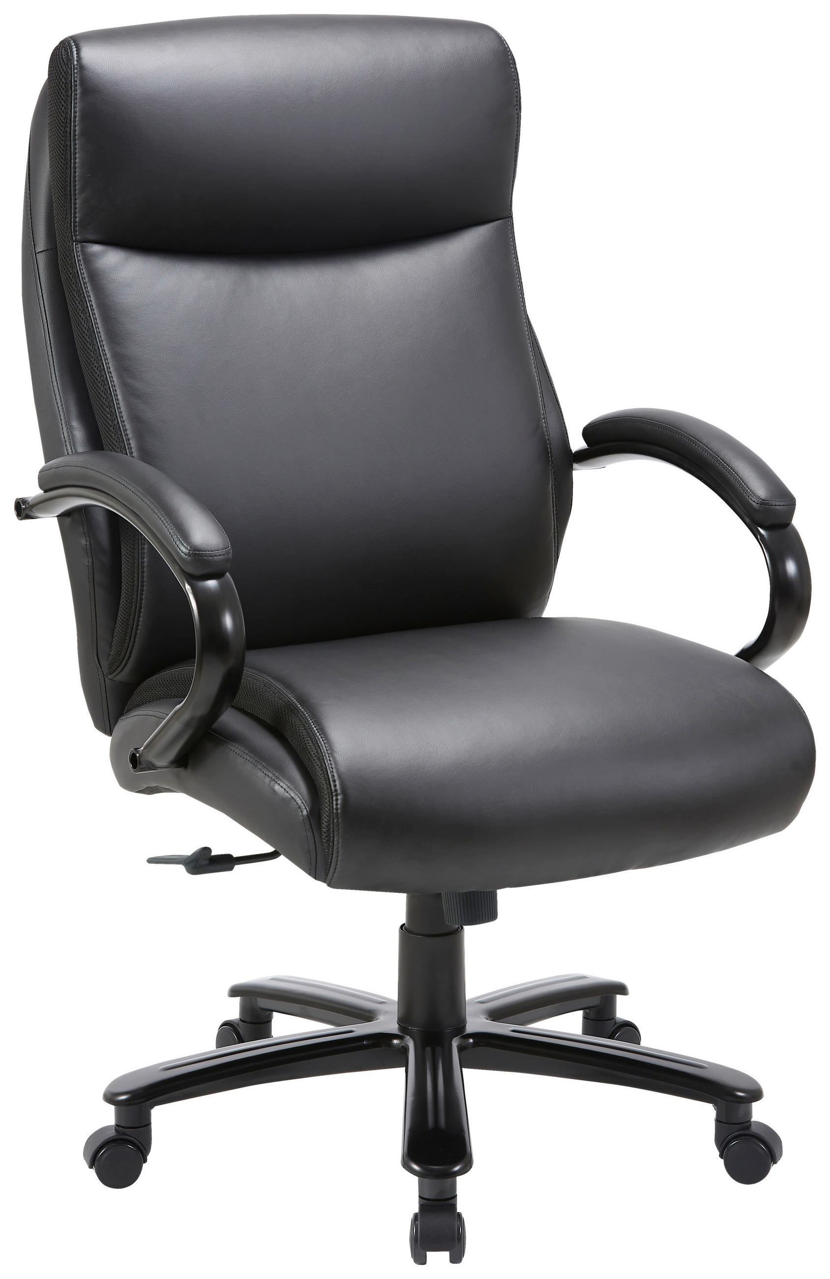 CHEFSESSEL Lederlook Schwarz  - Schwarz, KONVENTIONELL, Kunststoff/Textil (72/113-121/72cm) - Cantus