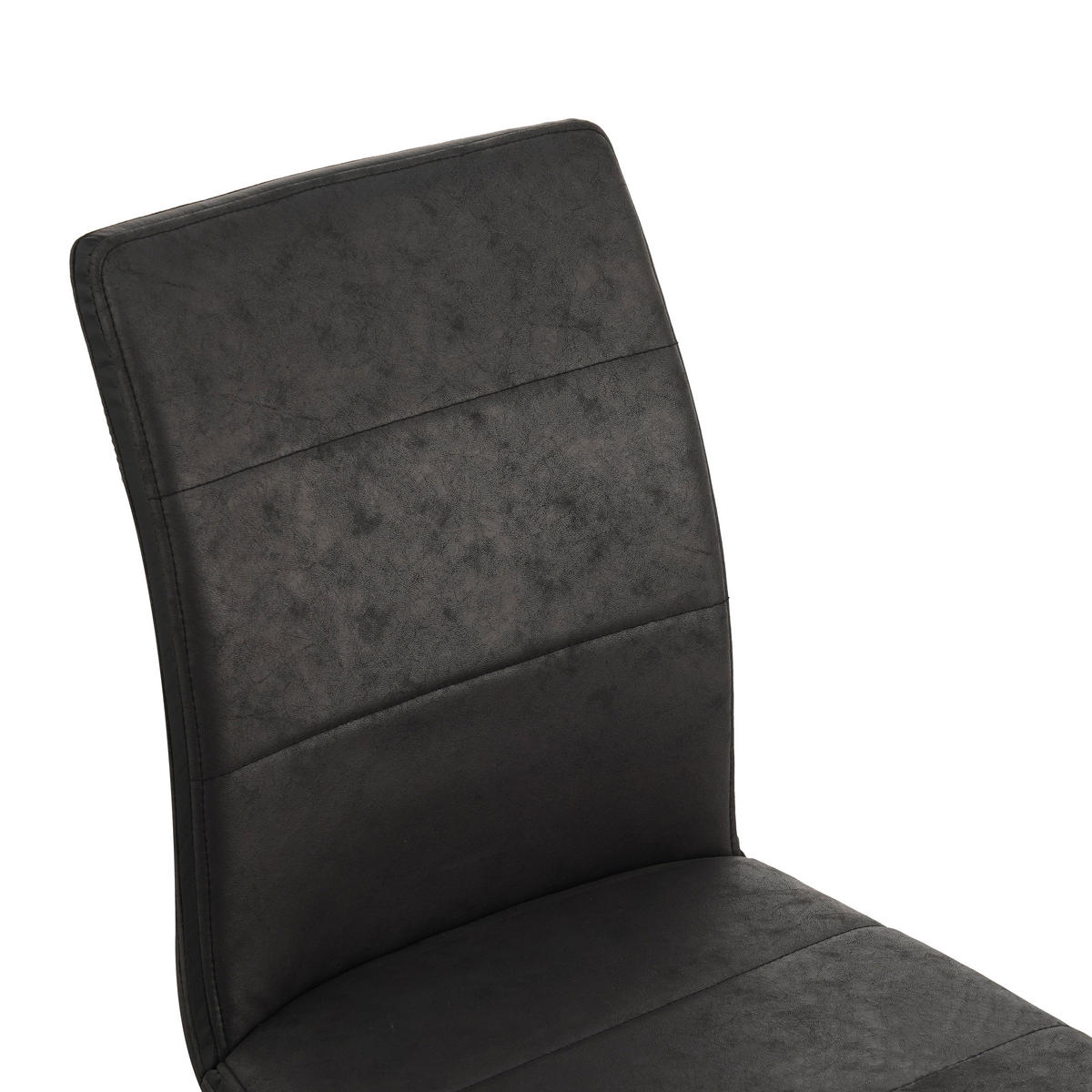 STUHL Lederlook, Mikrofaser Schwarz  - Schwarz, Design, Textil/Metall (45/87/60cm) - Ti'me