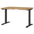 SCHREIBTISCH 120/80/72-118 cm Schwarz, Eichefarben elektrisch höhenverstellbar  - Eichefarben/Schwarz, MODERN, Holzwerkstoff/Metall (120/80/72-118cm) - Novel