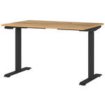 SCHREIBTISCH 120/80/72-118 cm Schwarz, Eichefarben elektrisch höhenverstellbar  - Eichefarben/Schwarz, MODERN, Holzwerkstoff/Metall (120/80/72-118cm) - Novel