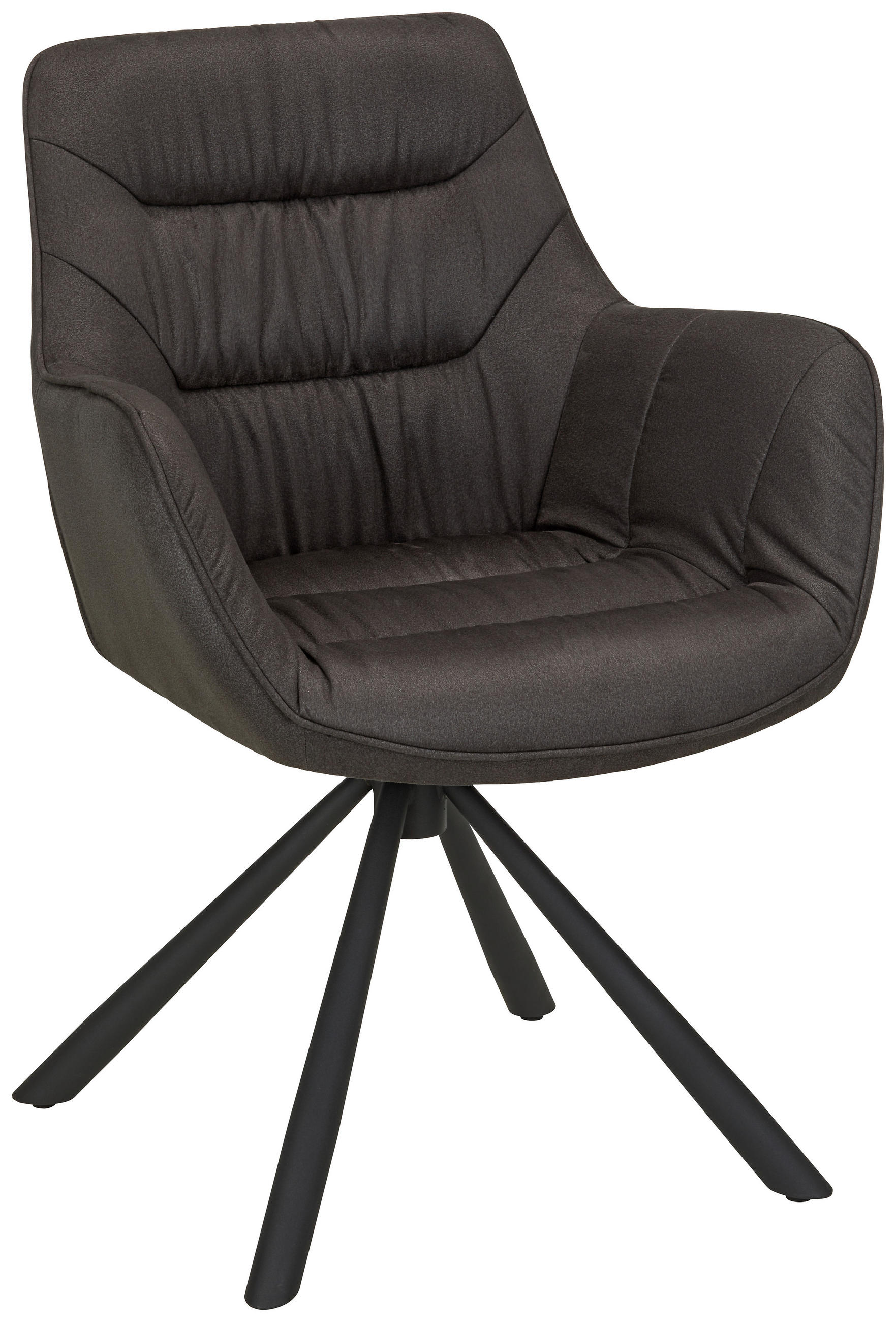 STOL MED ARMSTÖD  360° vridbar sits struktur  - grå/svart, Modern, metall/textil (62/83,5/63cm) - Hom`in