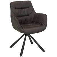 STOL MED ARMSTÖD  360° vridbar sits struktur  - grå/svart, Modern, metall/textil (62/83,5/63cm) - Hom`in