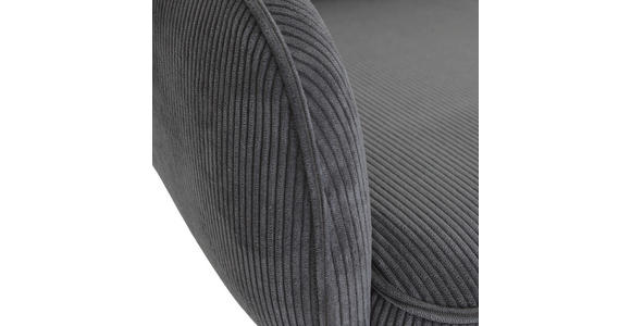 BARHOCKER Cord Anthrazit Stoffauswahl, Sitzfläche 360° drehbar  - Anthrazit/Schwarz, Design, Textil/Metall (54/98-120/58cm) - Novel