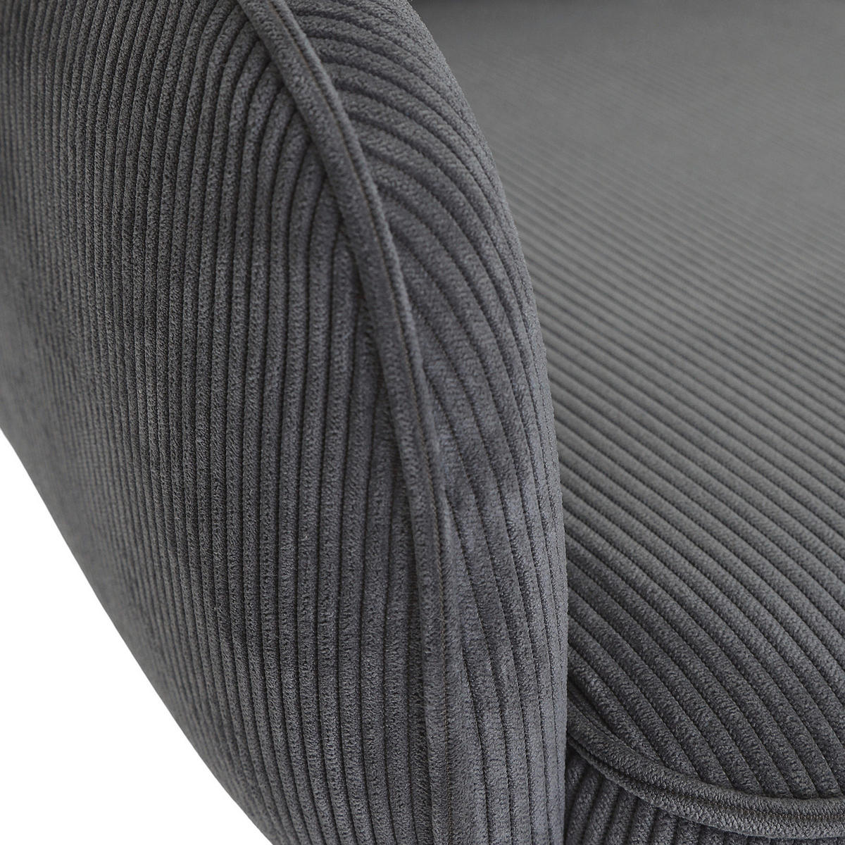 BARHOCKER Cord Anthrazit Stoffauswahl, Sitzfläche 360° drehbar  - Anthrazit/Schwarz, Design, Textil/Metall (54/98-120/58cm) - Novel