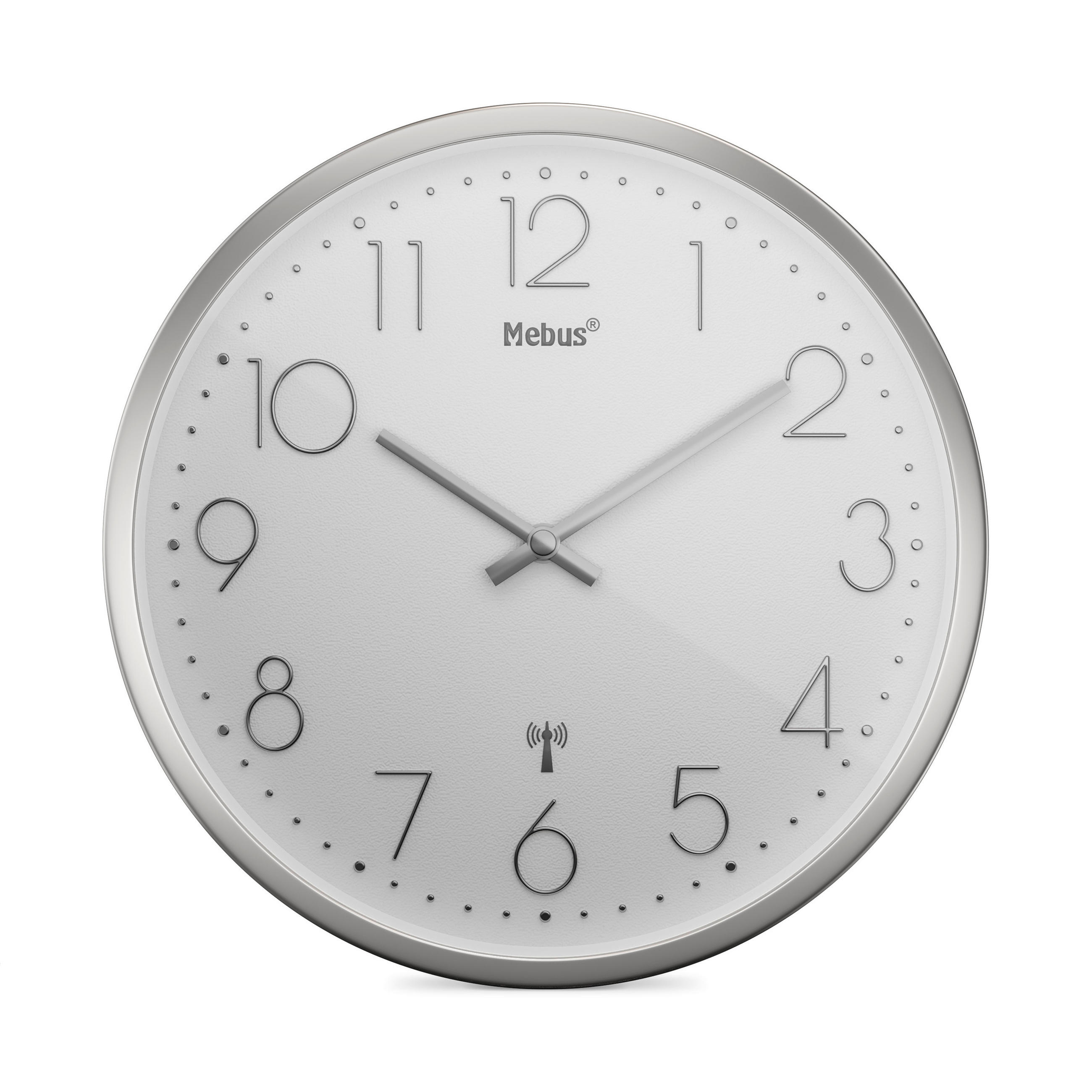 WANDUHR Weiß, Silberfarben  - Silberfarben/Weiß, Basics, Kunststoff (25cm)