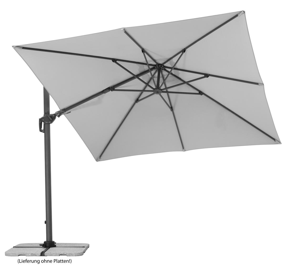 AMPELSCHIRM 300 cm Hellgrau  - Anthrazit/Hellgrau, Basics, Textil/Metall (358/263/300cm) - Schneider