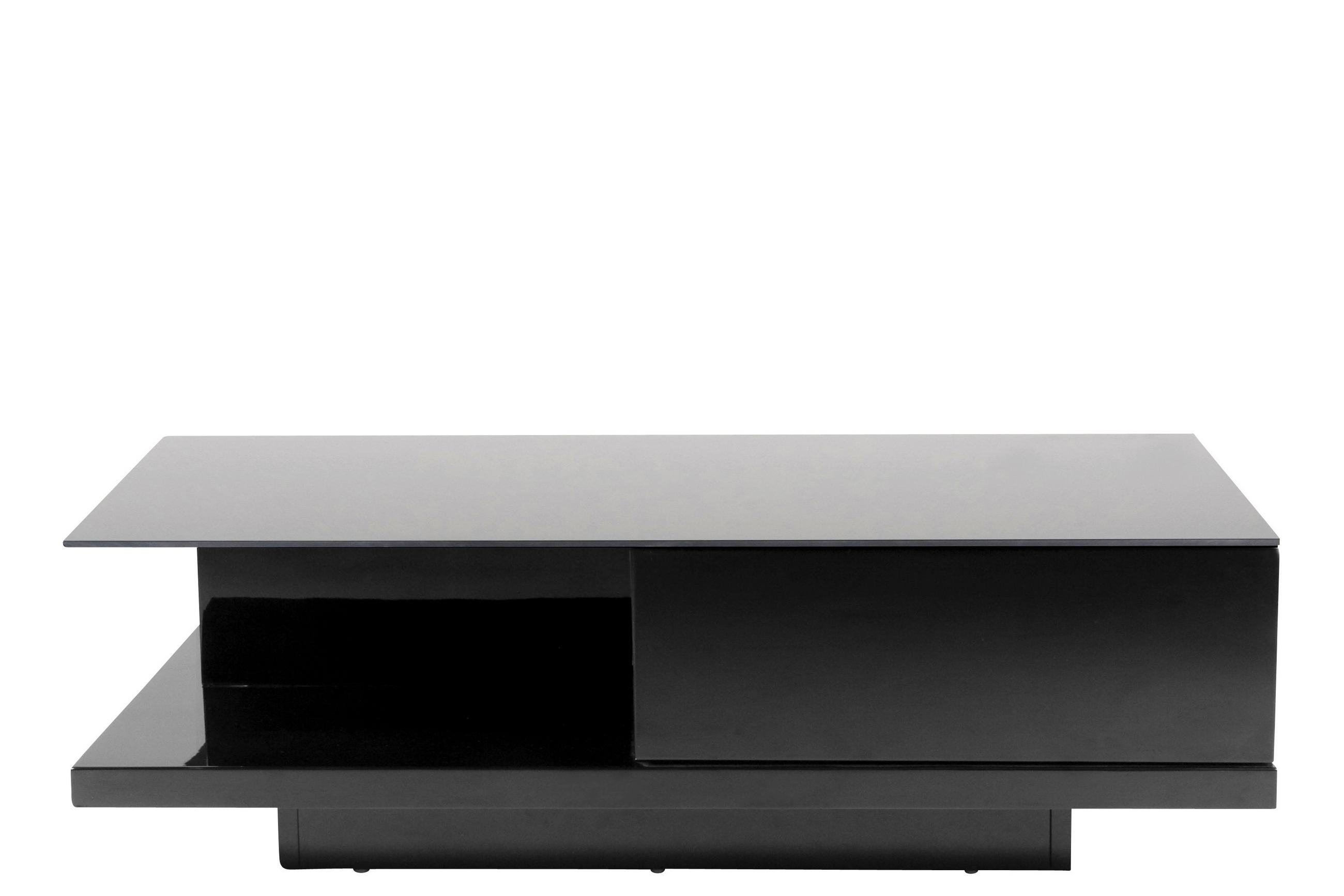 COUCHTISCH Kristallglas 120/60/36 cm rechteckig Schwarz Hochglanz  - Schwarz Hochglanz/Schwarz, Design, Glas/Holzwerkstoff (120/60/36cm) - Livetastic