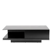 COUCHTISCH Kristallglas 120/60/36 cm rechteckig Schwarz Hochglanz  - Schwarz Hochglanz/Schwarz, Design, Glas/Holzwerkstoff (120/60/36cm) - Livetastic