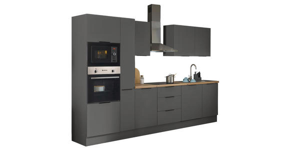 KÜCHENBLOCK in Graphitfarben - Schwarz/Graphitfarben, Basics, Holzwerkstoff/Metall (310/211/60cm) - Xora