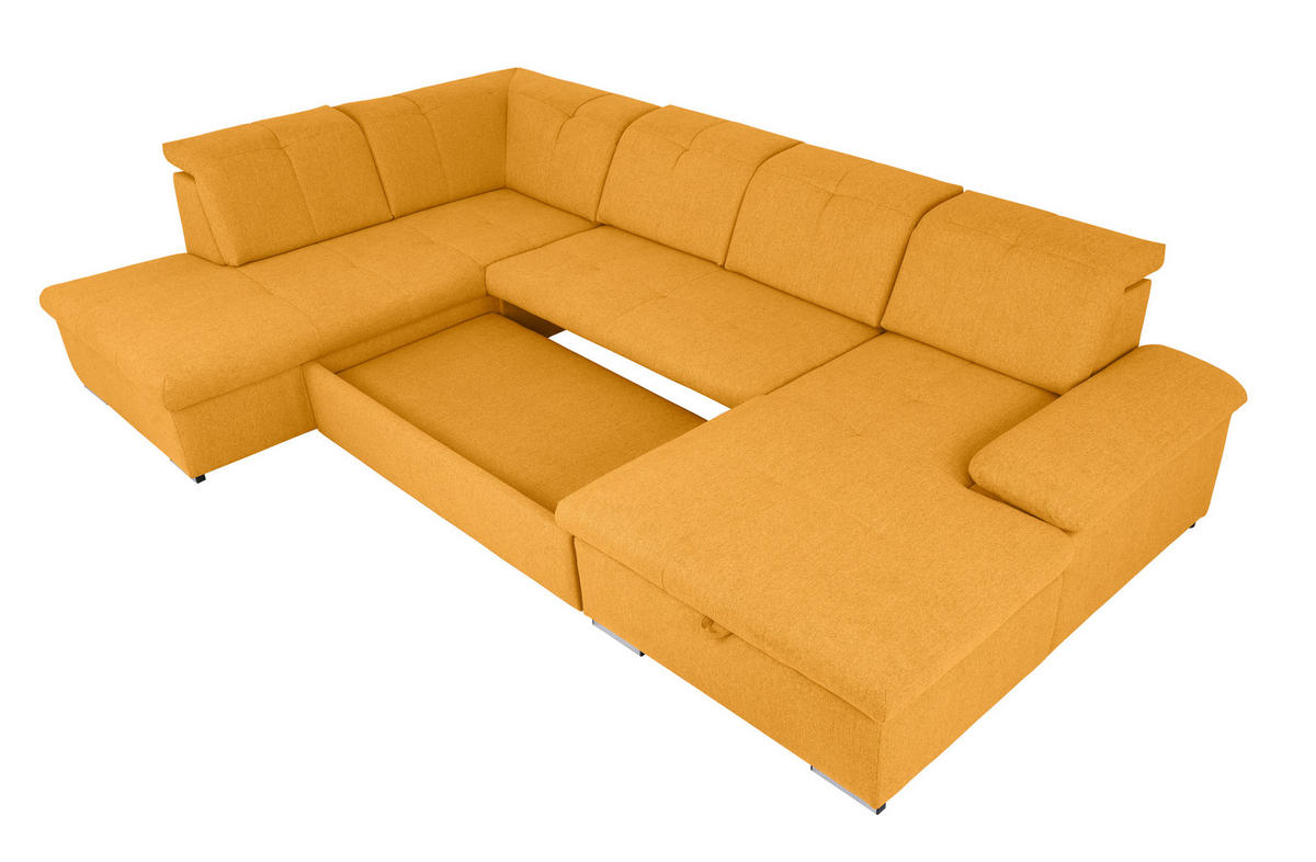 WOHNLANDSCHAFT Gelb  - Gelb/Grau, Design, Textil/Metall (173/328/215cm) - MID.YOU
