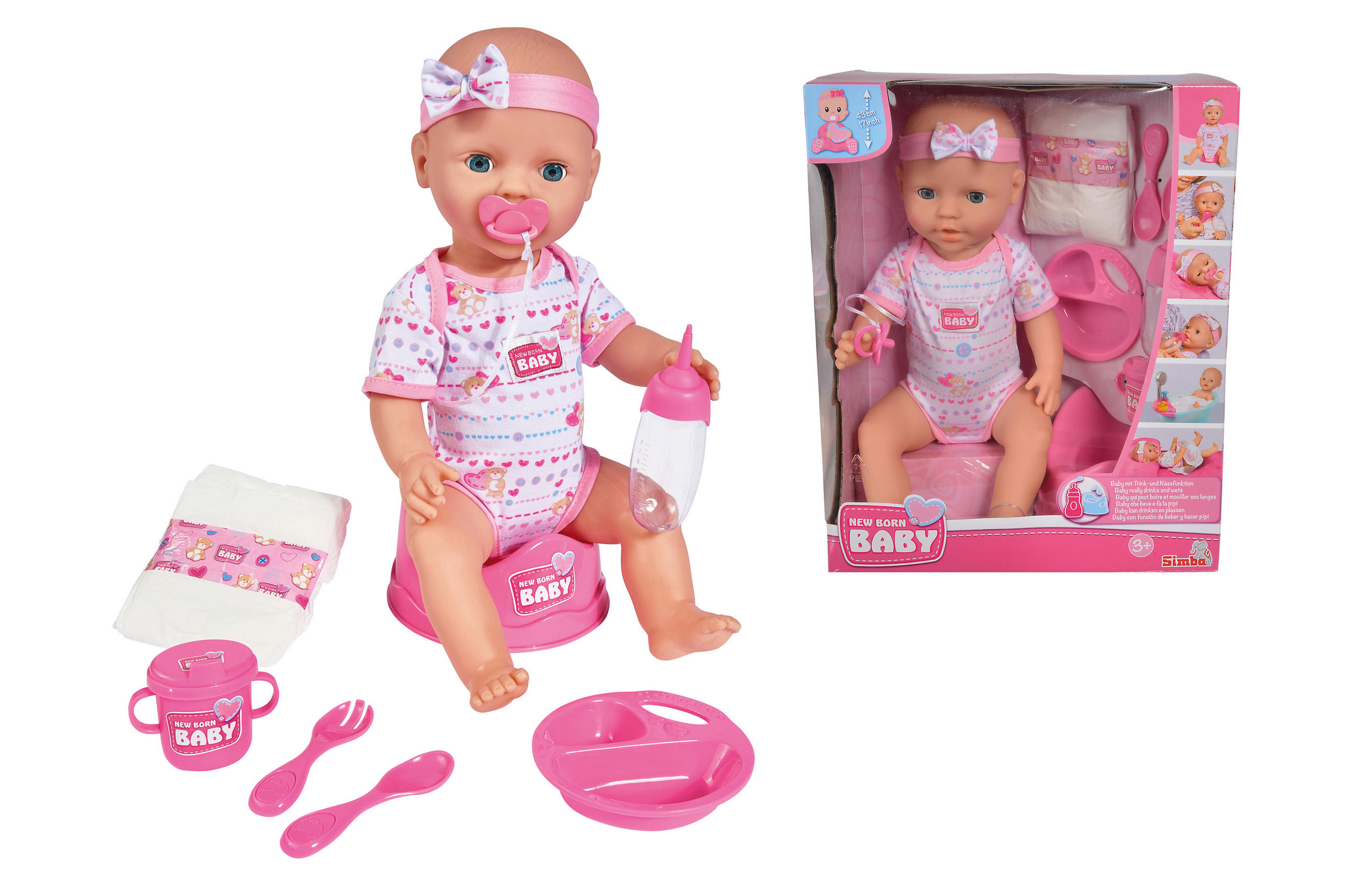 SPIELPUPPE - Pink/Rosa, Basics, Kunststoff/Textil (43cm) - Simba