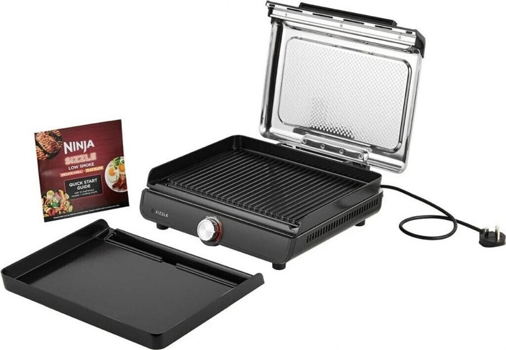 ELEKTROGRILL NINJA  - Schwarz Hochglanz/Grau Hochglanz, Basics, Metall (35,5/37,5/13,7cm)