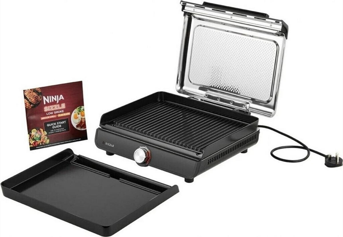 ELEKTROGRILL - Schwarz Hochglanz/Grau Hochglanz, Basics, Metall (35,5/37,5/13,7cm)