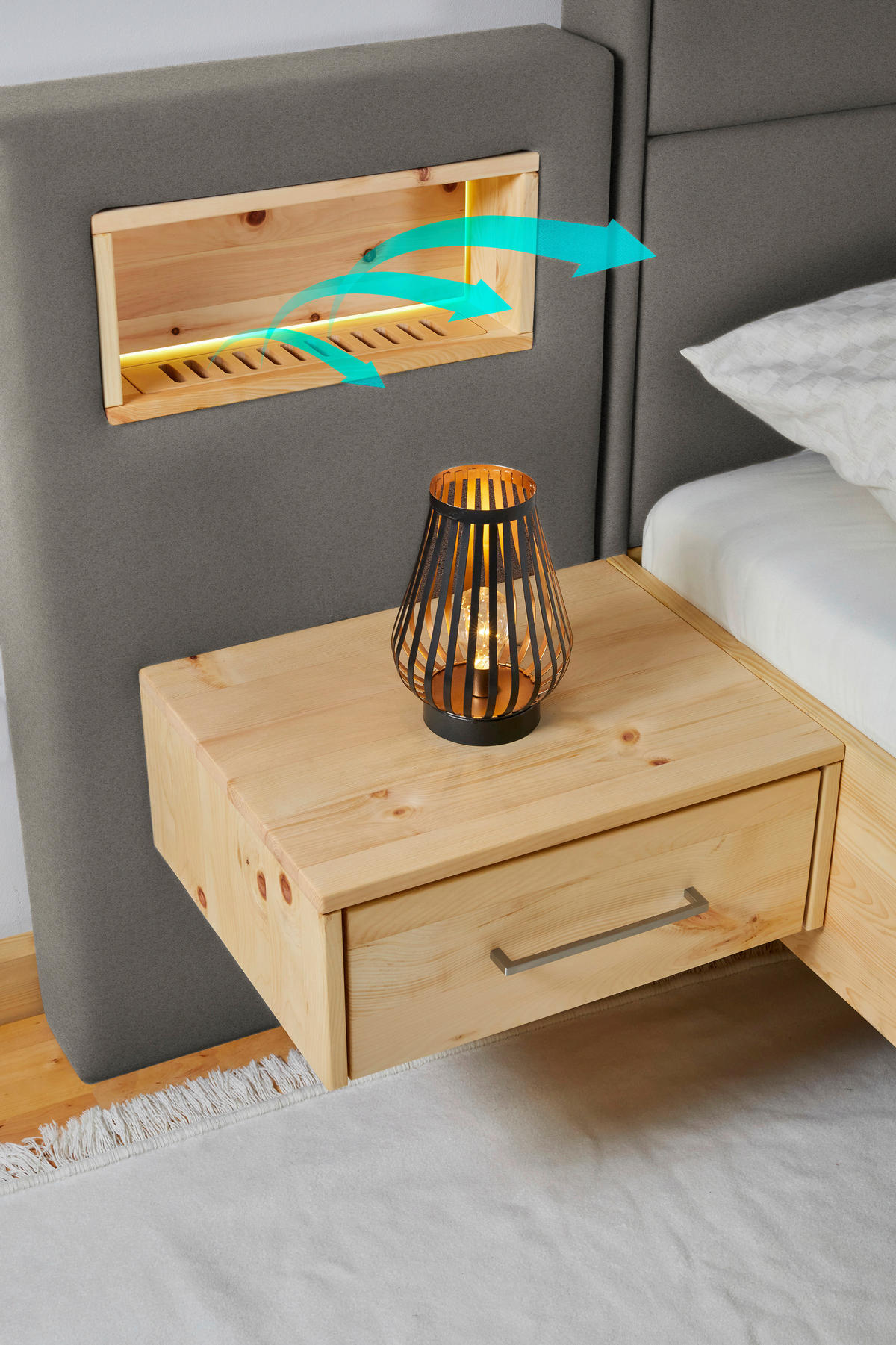 BETT 180/200 cm  in Zirbelkieferfarben  - Zirbelkieferfarben, Natur, Holz (180/200cm) - Valnatura