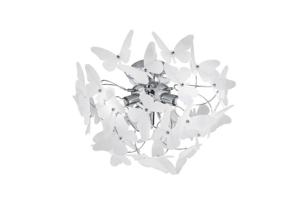 KINDERDECKENLEUCHTE 45/28,5 cm   - Chromfarben/Lila, Design, Kunststoff/Metall (45/28,5cm)