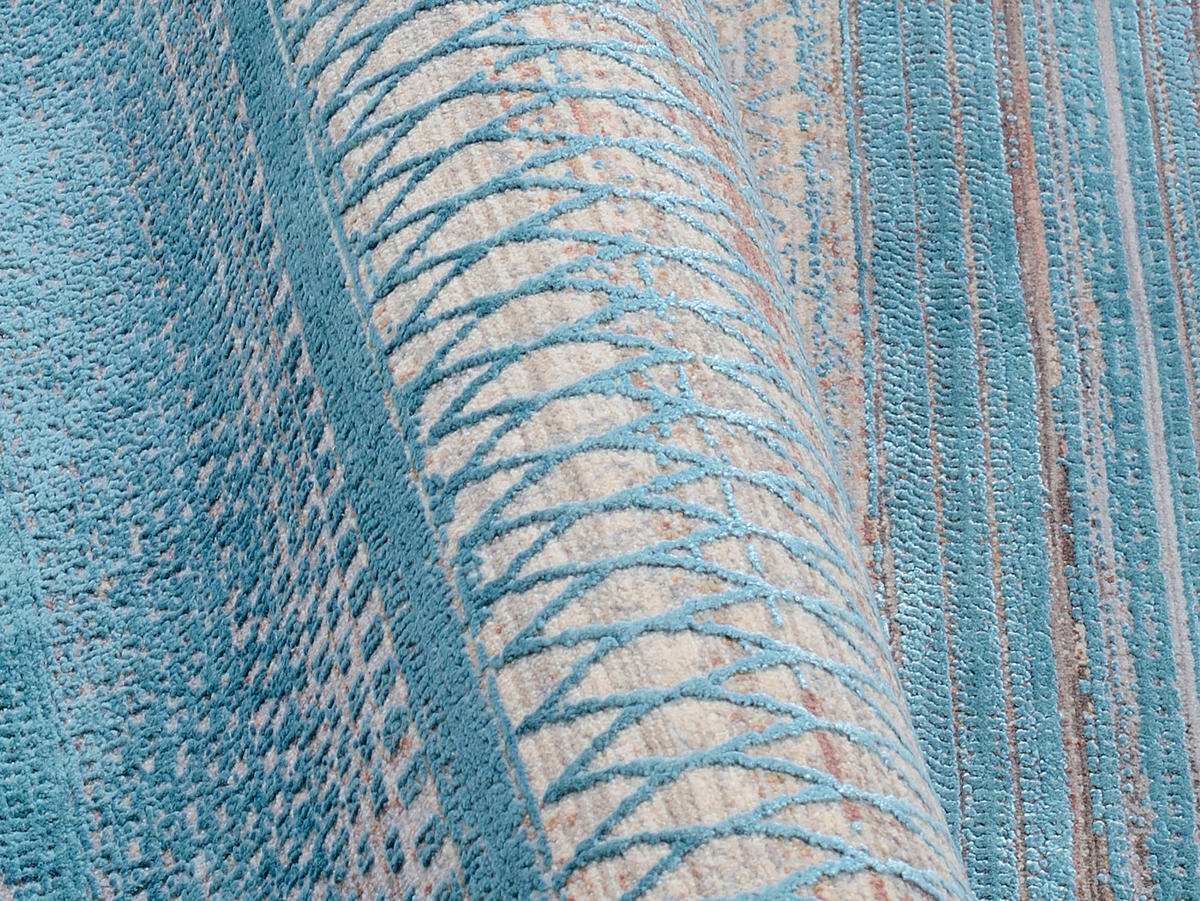 WEBTEPPICH 140/190 cm Tinto Maestro Grau, Türkis  - Türkis/Grau, Design, Textil (140/190cm) - Dieter Knoll