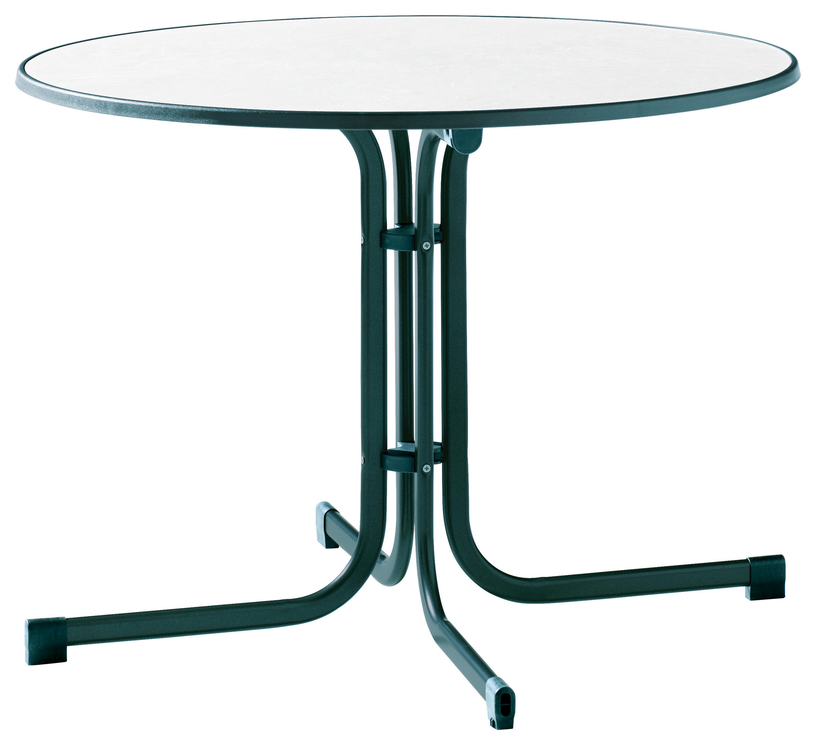 GARTENKLAPPTISCH 100/100/72 cm Metall rund  - Smaragdgrün/Weiß, Basics, Kunststoff/Metall (100/100/72cm) - Sieger