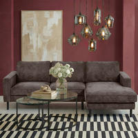 ECKSOFA Taupe Cord Bettkasten, Schlaffunktion, Rücken echt  - Taupe/Schwarz, Design, Textil/Metall (238/166cm) - Livetastic