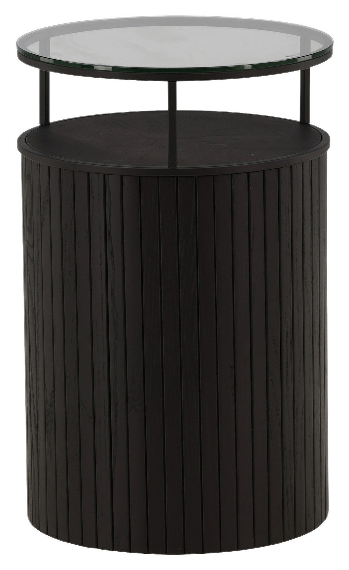 BEISTELLTISCH 37/37/58 cm Esche Schwarz rund  - Schwarz, Design, Glas/Holz (37/37/58cm) - Livetastic