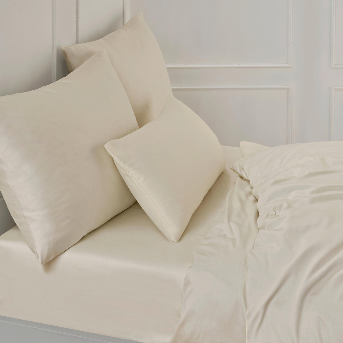 BETTWÄSCHE 2-teilig Satin 140/200 cm  - Alabasterfarben, Basics, Textil (140/200cm) - Florella