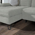 ECKSOFA in Webstoff Silberfarben  - Silberfarben/Schwarz, LIFESTYLE, Textil/Metall (180/310cm) - Valnatura