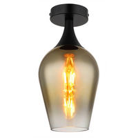 DECKENLEUCHTE  15/30 cm    - Klar/Goldfarben, Design, Glas/Metall (15/30cm) - Globo