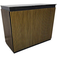 BARSCHRANK Mangoholz, Eukalyptusholz vollmassiv Schwarz, Goldfarben  - Goldfarben/Schwarz, Trend, Holz/Stein (130/109/60cm) - Ambia Home