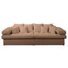 BIGSOFA in Teddystoff Hellbraun  - Hellbraun/Schwarz, Design, Kunststoff/Textil (284/94/148cm) - Livetastic