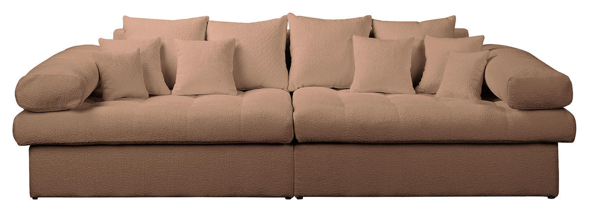 BIGSOFA in Teddystoff Hellbraun  - Hellbraun/Schwarz, Design, Kunststoff/Textil (284/94/148cm) - Livetastic