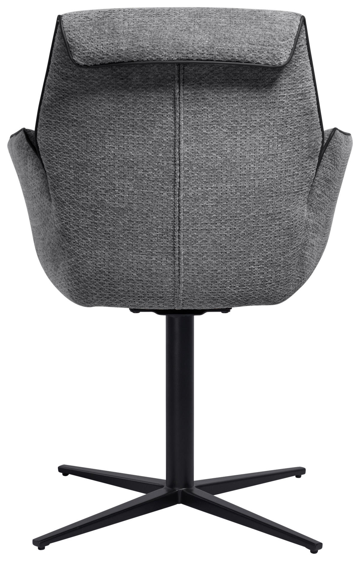 SCAUN CU BRAțE in gri  - negru/gri, Design, metal/textil (61/88/62cm) - Novel