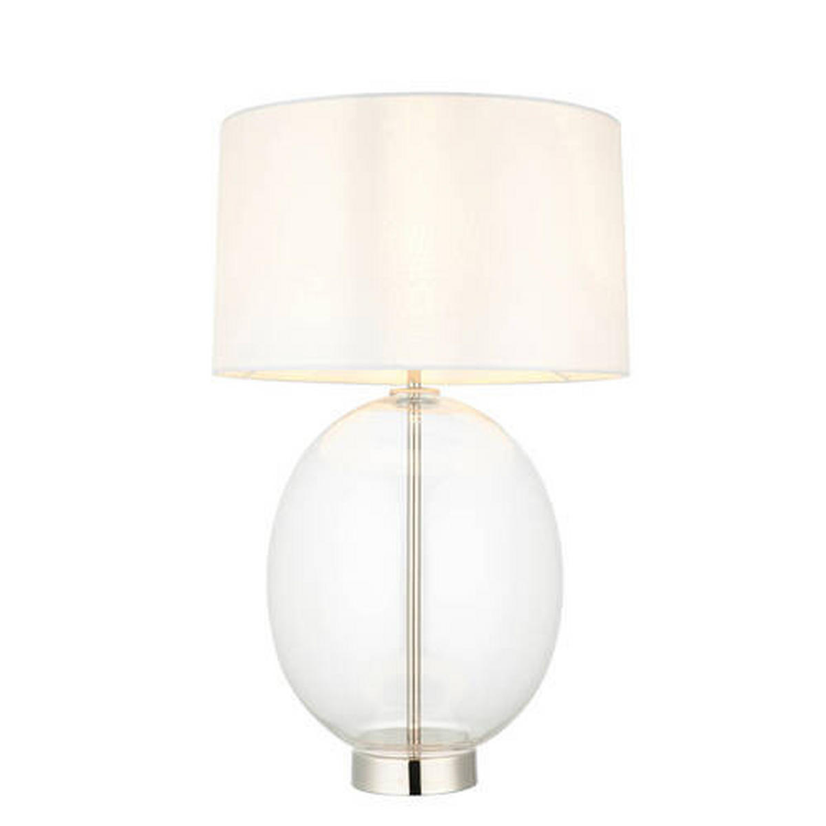 TISCHLEUCHTE 35/57.8 cm   - Weiß/Nickelfarben, KONVENTIONELL, Glas/Textil (35/57.8cm) - ENDON