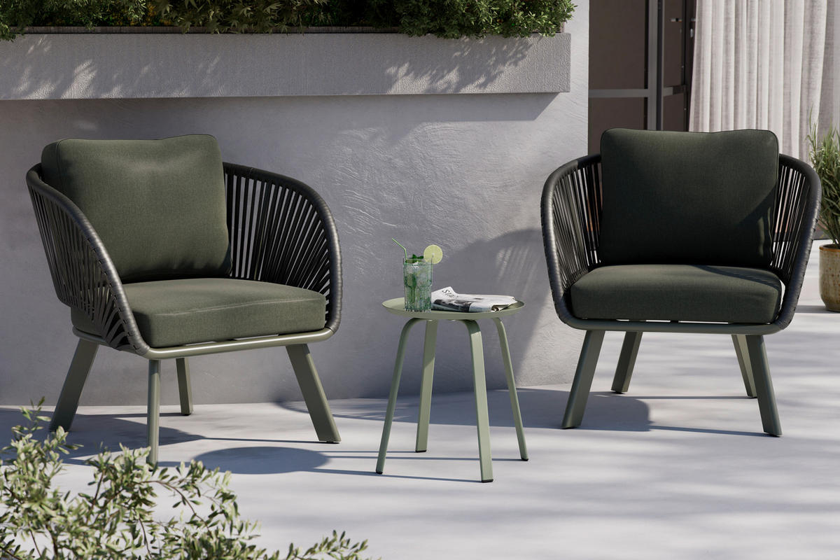 POMOĆNI STOLIĆ zelena  metal   - zelena, Design, metal (40/40/46cm) - Ambia Garden