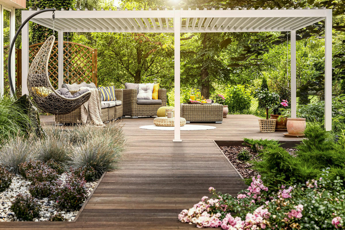 PERGOLA 600/250/300 cm   - Weiß, MODERN, Metall (600/250/300cm) - Gardenson