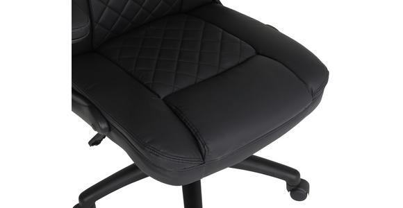 CHEFSESSEL  in Lederlook Schwarz  - Schwarz, Design, Kunststoff/Textil (63,5/107,5-117/68cm) - Carryhome