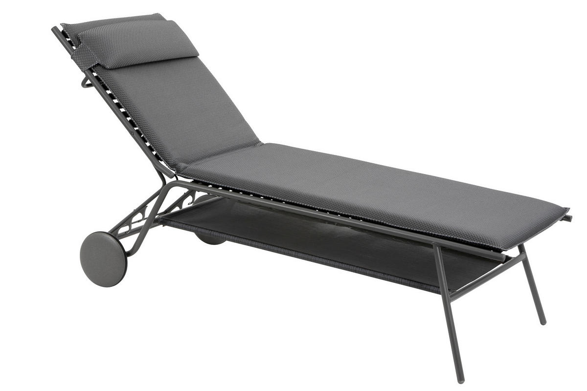 GARTENLIEGE 80/48/200 cm  - Grau, Basics, Textil/Metall (80/48/200cm) - Lafuma Mobilier