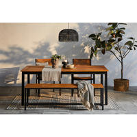 GARTENTISCH 180-240/100/75 cm  - Schwarz/Teakfarben, MODERN, Holz/Metall (180-240/100/75cm) - Ambia Garden