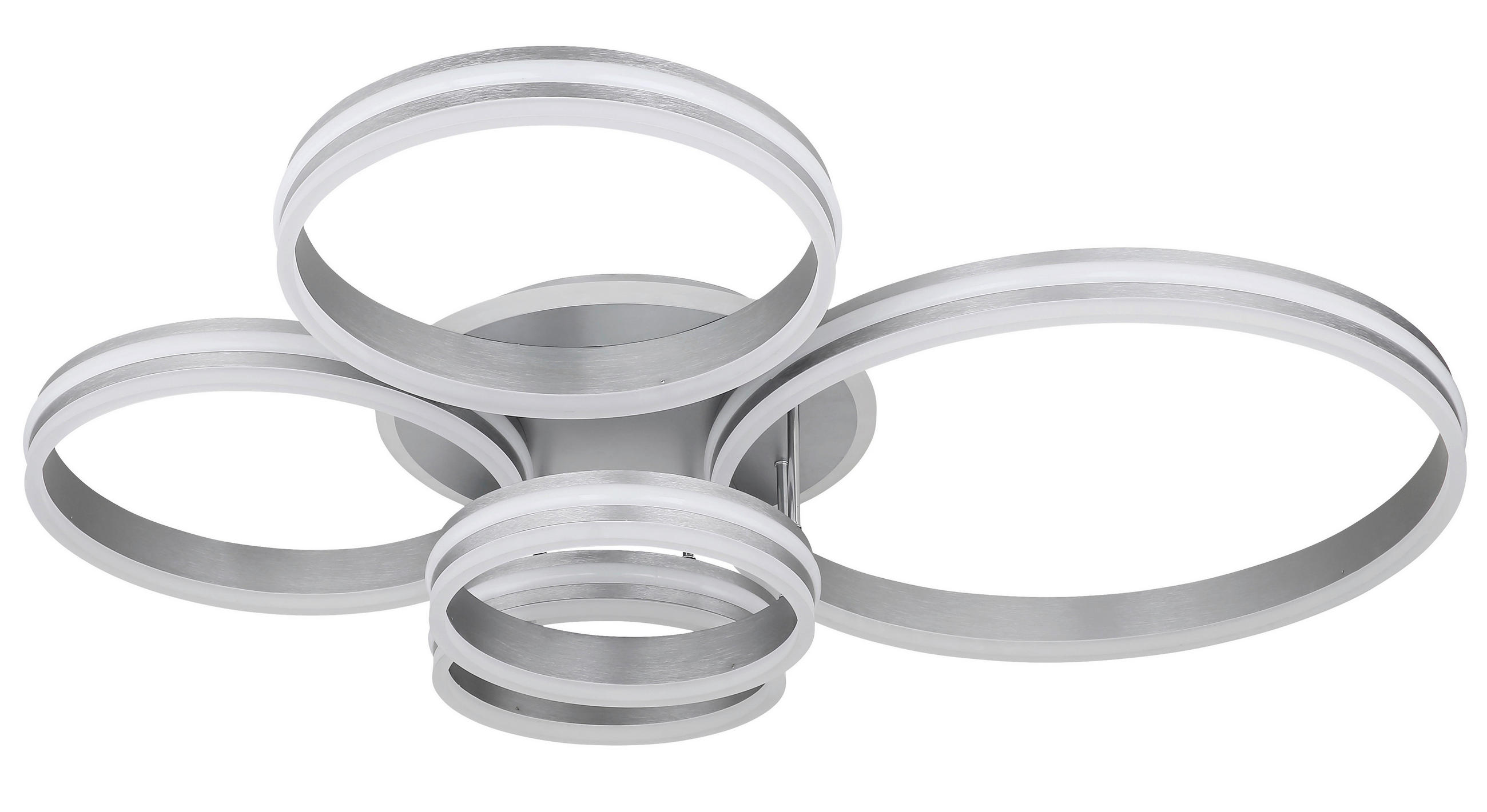 LED-DECKENLEUCHTE 114/90/20 cm   - Opal/Grau, Design, Kunststoff/Metall (114/90/20cm)